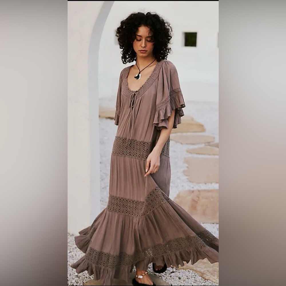 FREE PEOPLE Dream On Maxi Dress - Petrified Wood size XS NWOT